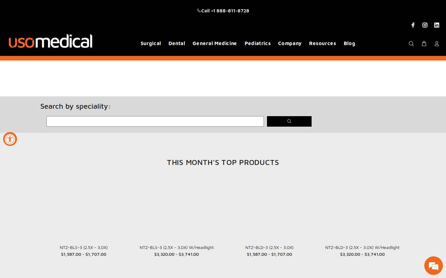 usomedical.com homepage screenshot