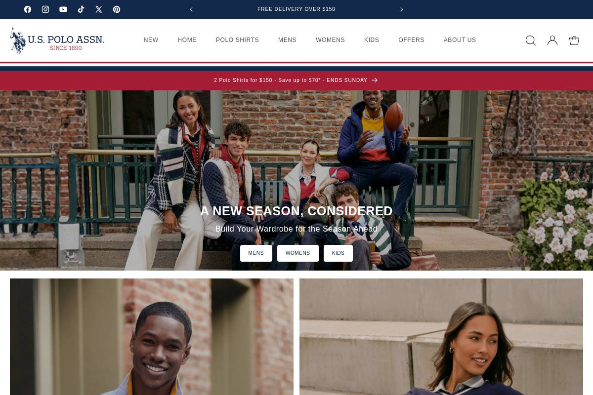 U.S. Polo Assn. homepage screenshot