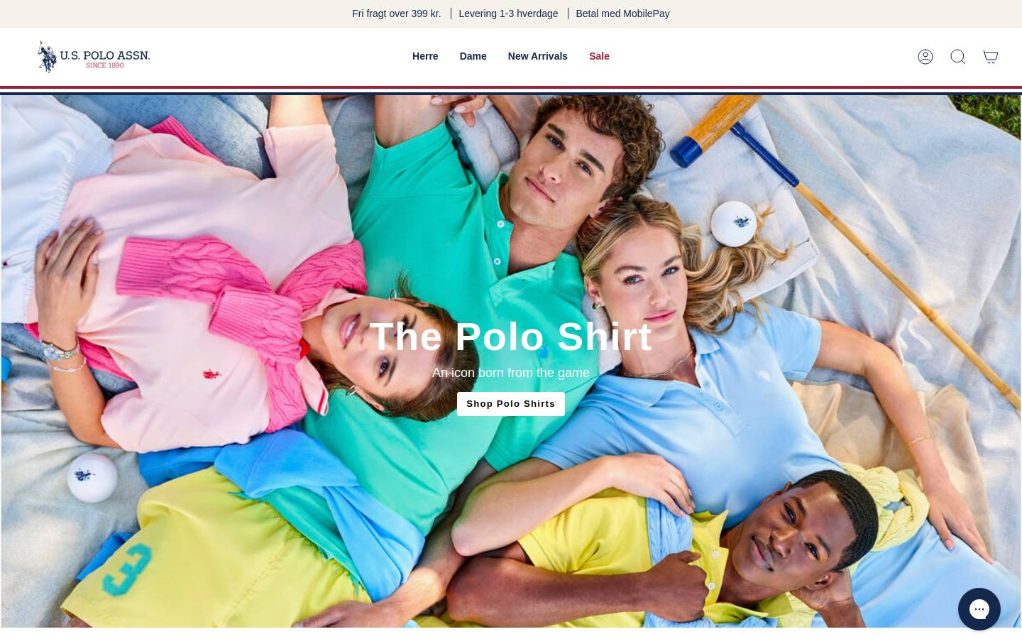 U.S. Polo Assn. Danmark homepage screenshot