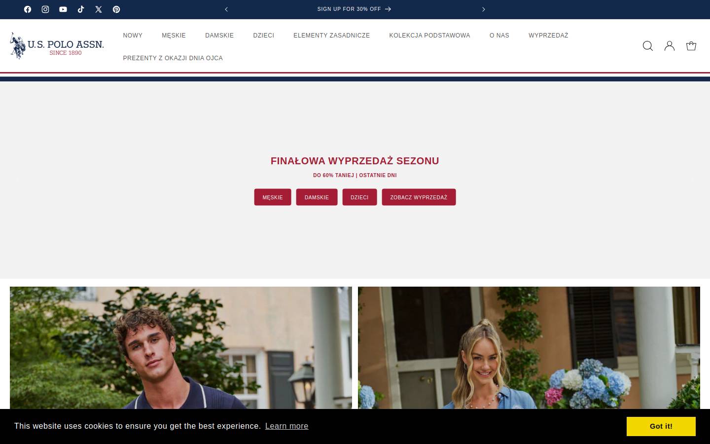 U.S. Polo Assn. homepage screenshot