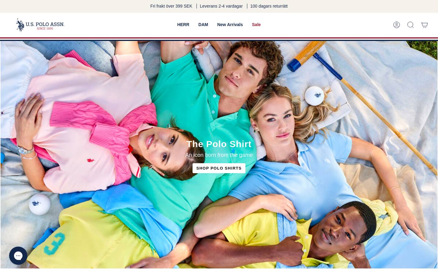 U. S. Polo Assn. Sverige homepage screenshot