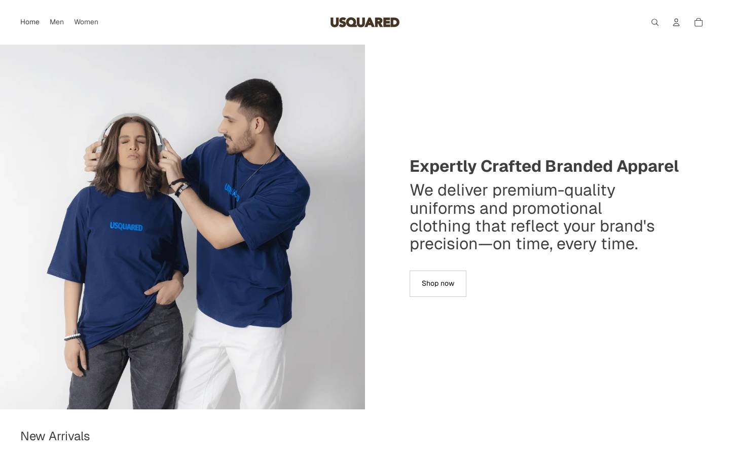 usquared.shop homepage screenshot