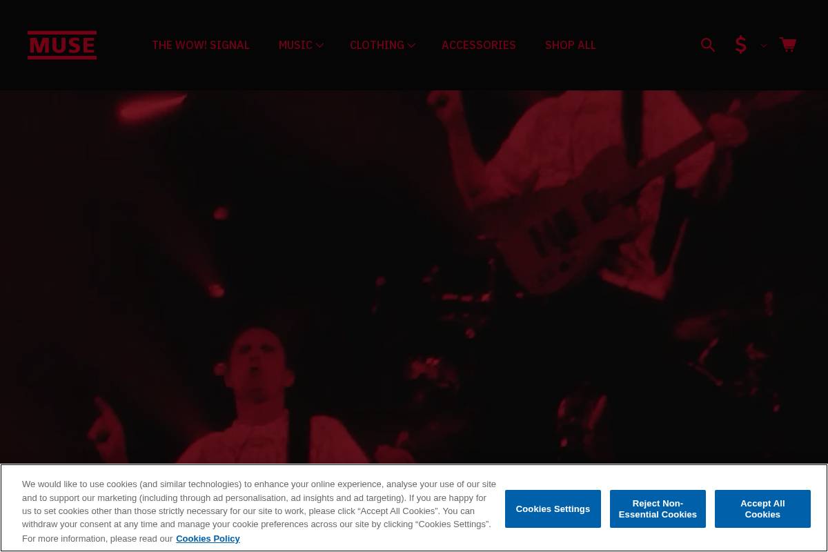 usstore.muse.mu homepage screenshot