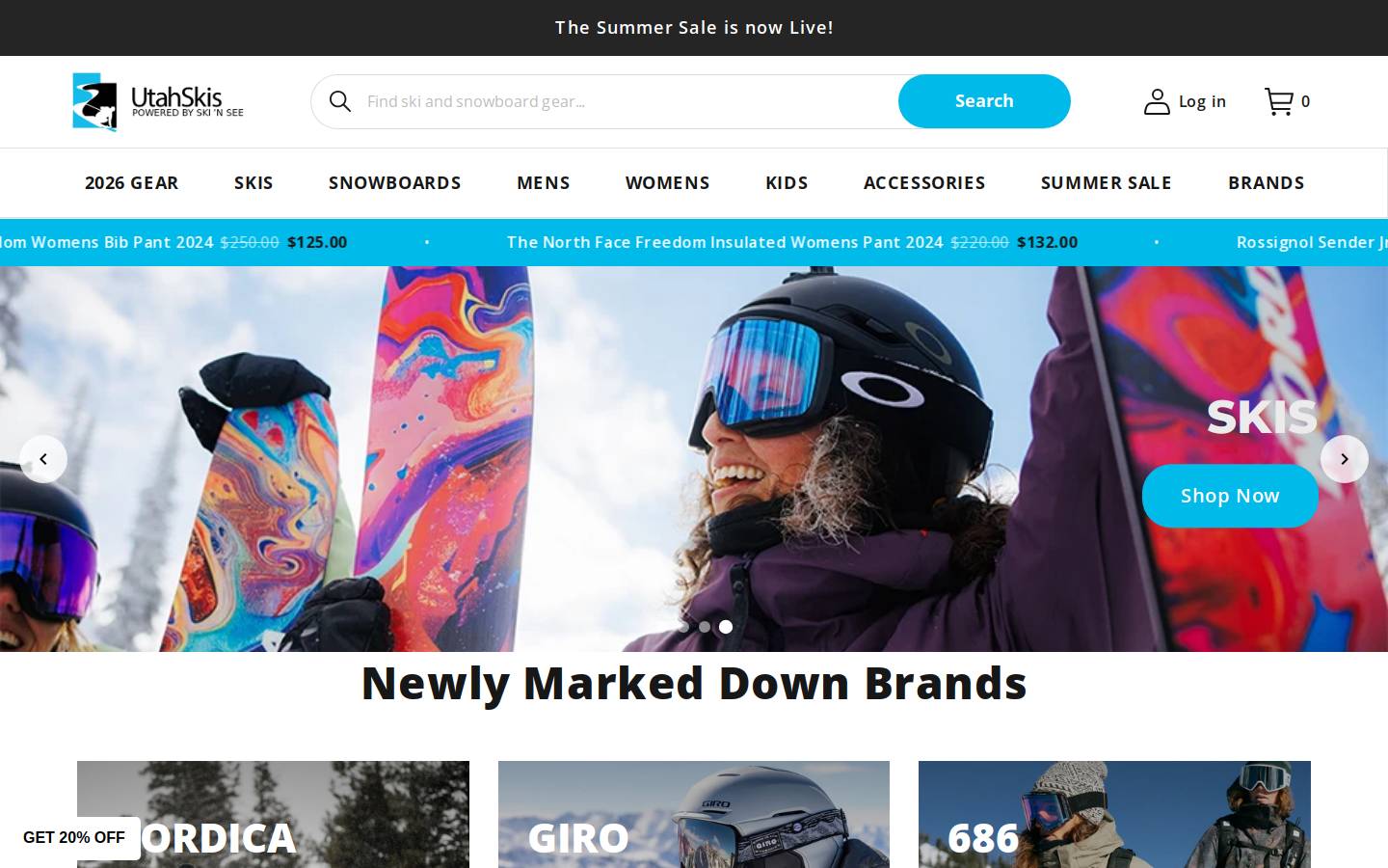 UtahSkis homepage screenshot