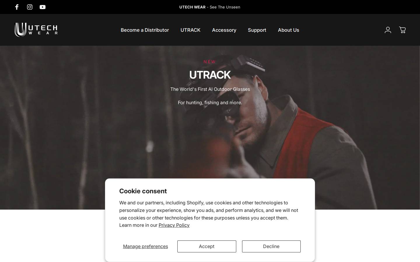 utechwear.com homepage screenshot