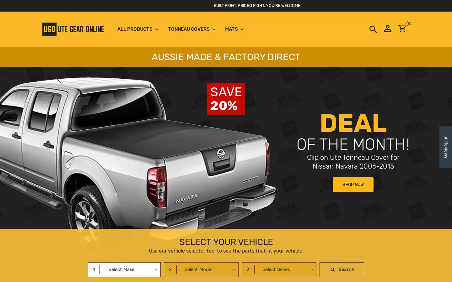 utegearonline.co.nz homepage screenshot