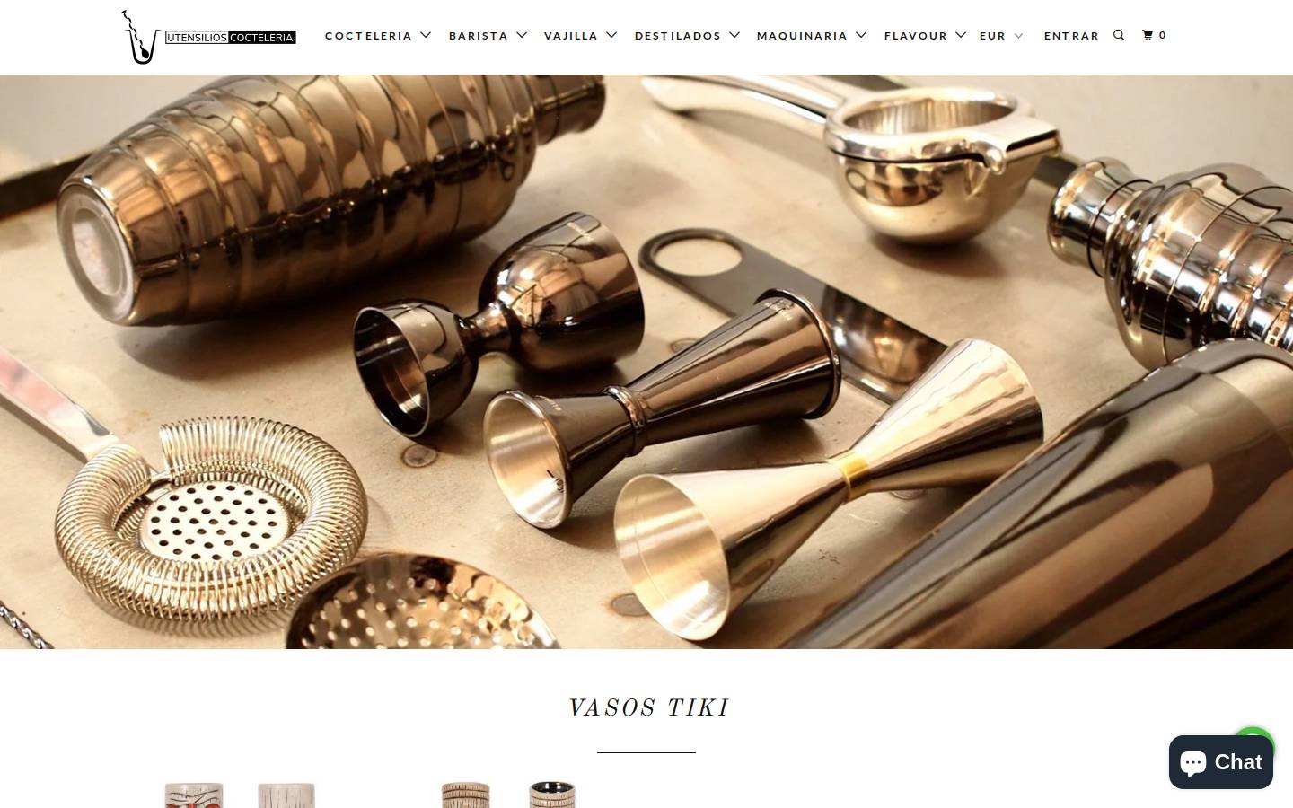 utensilioscocteleria.com homepage screenshot