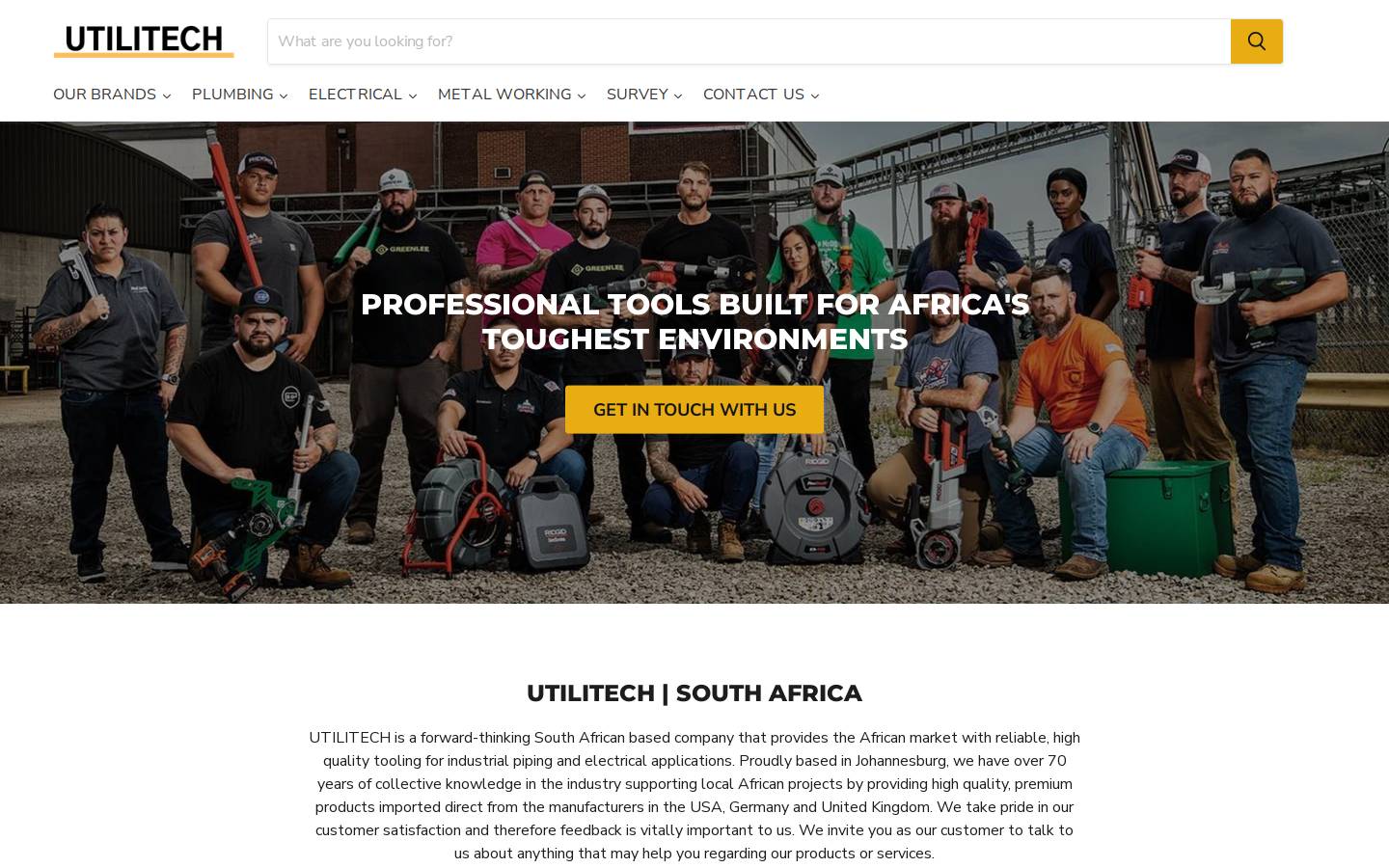 utilitech.co.za homepage screenshot