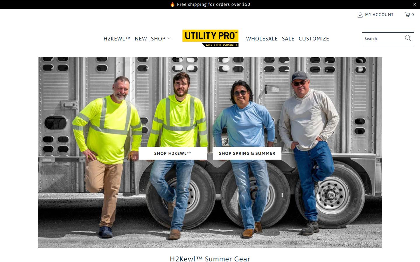 utilityprowear.com homepage screenshot