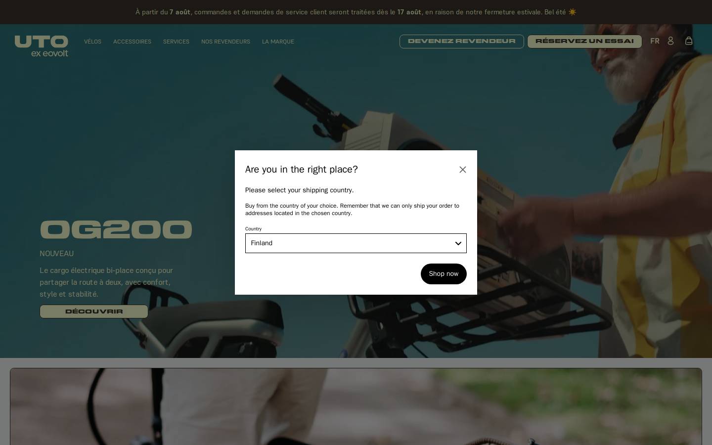 utobikes.com homepage screenshot