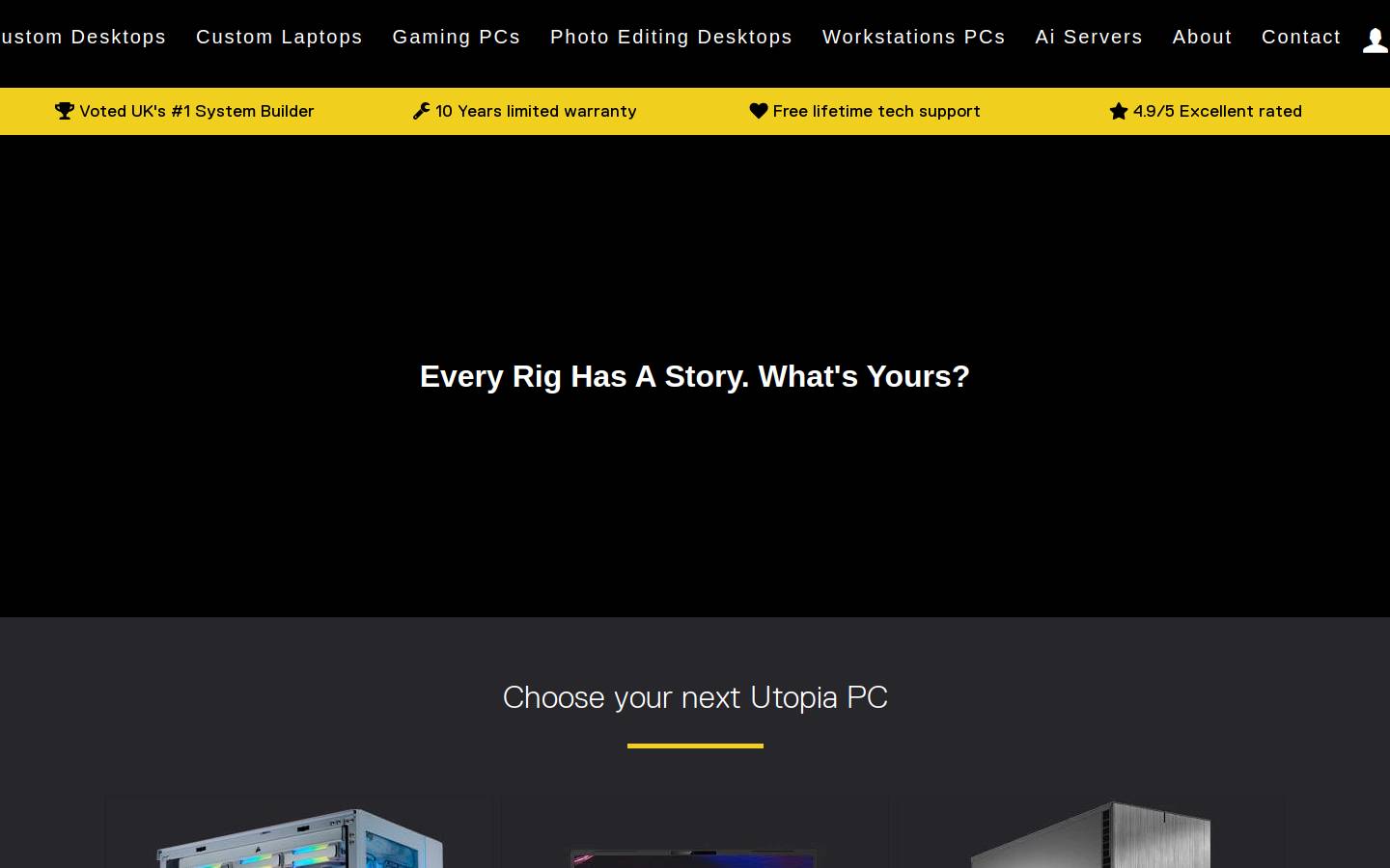 Utopia Computers homepage screenshot
