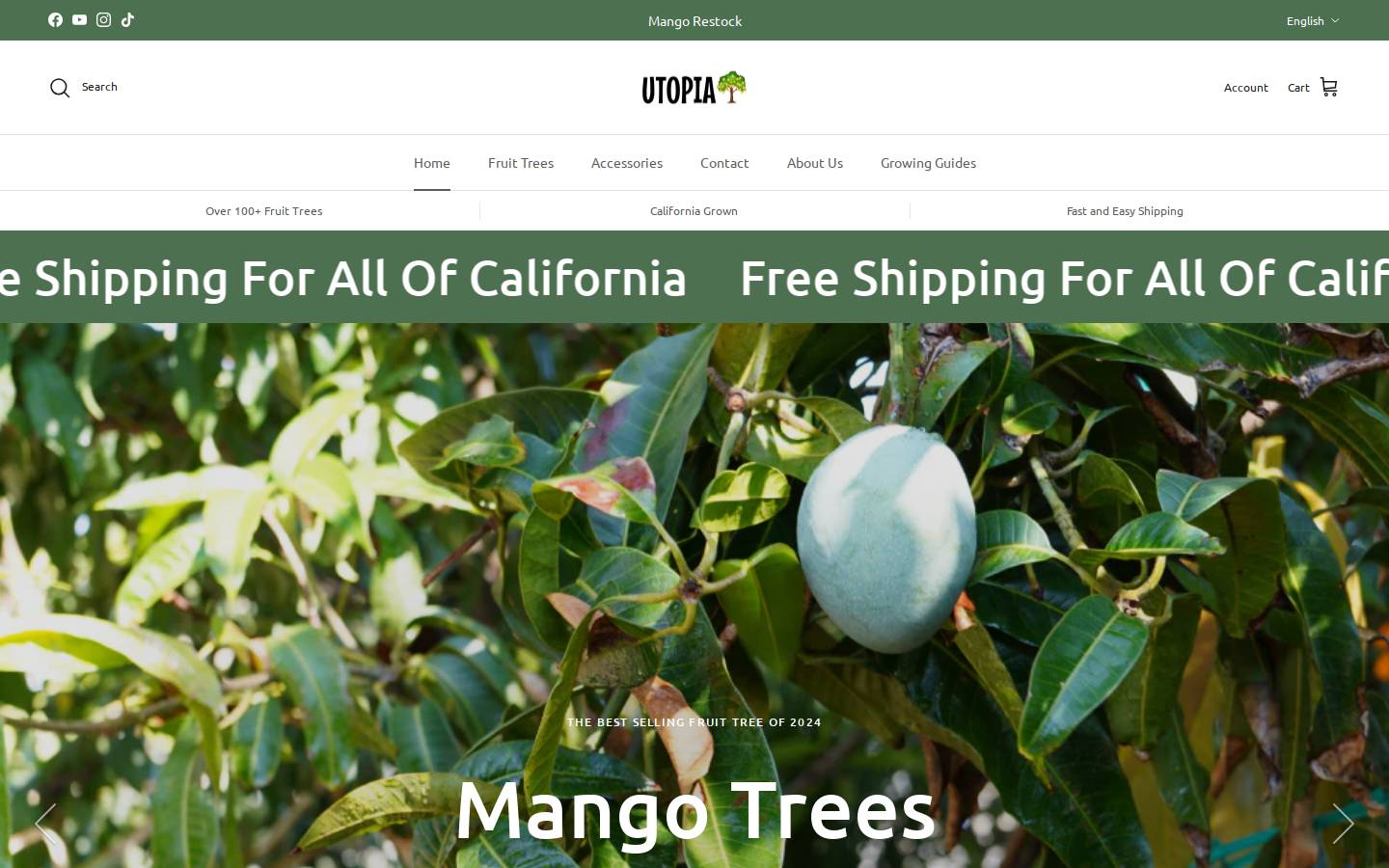 utopiatrees.com homepage screenshot