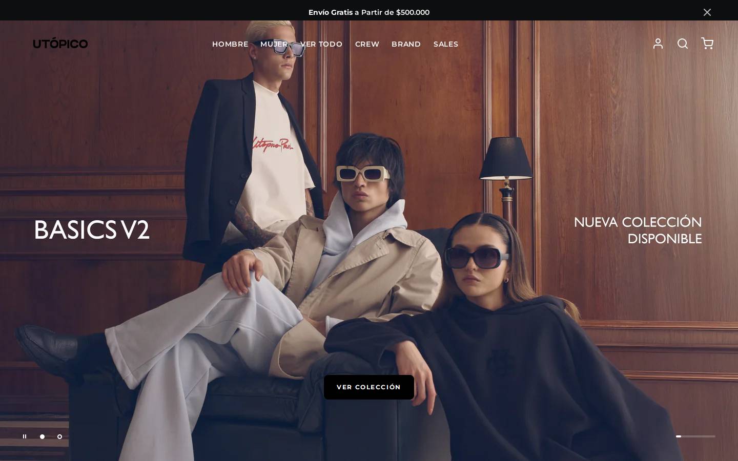 utopicoclothes.com homepage screenshot