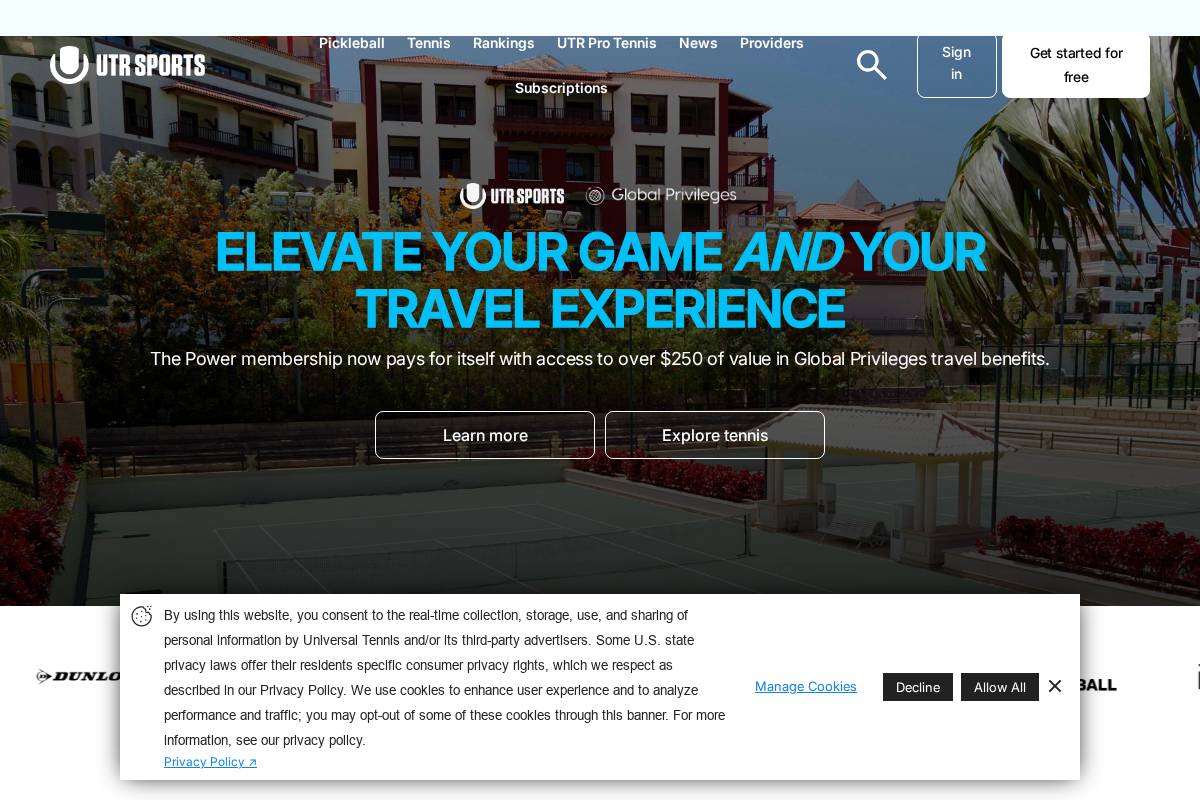 utrsports.net homepage screenshot