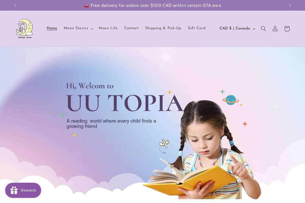 uutopiareads.com homepage screenshot