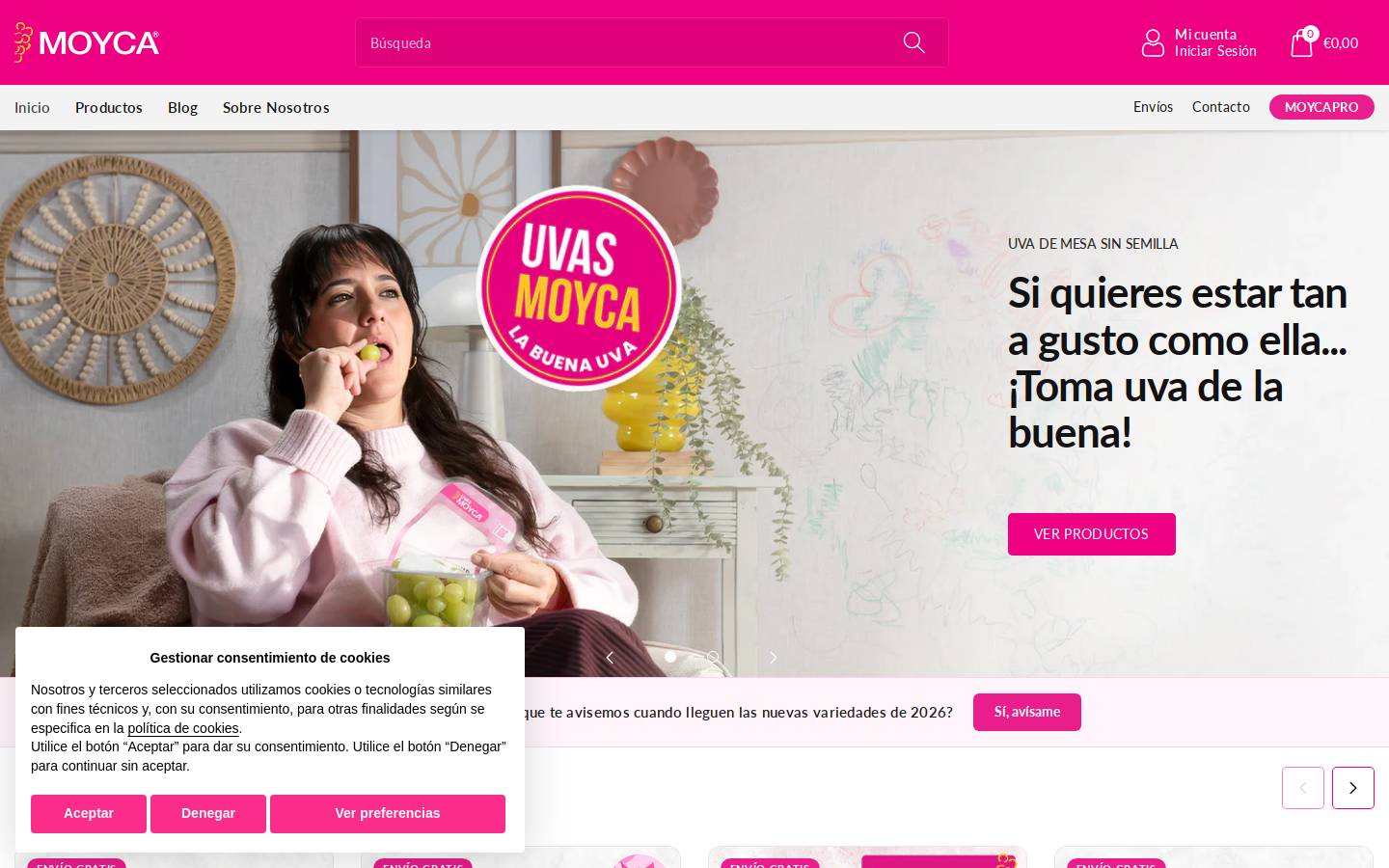 uvasmoyca.com homepage screenshot