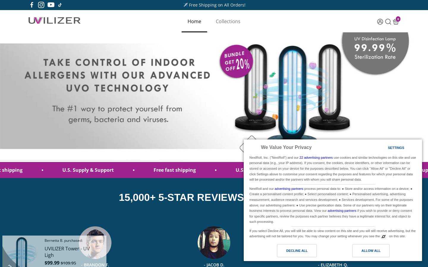 uvilizer.com homepage screenshot
