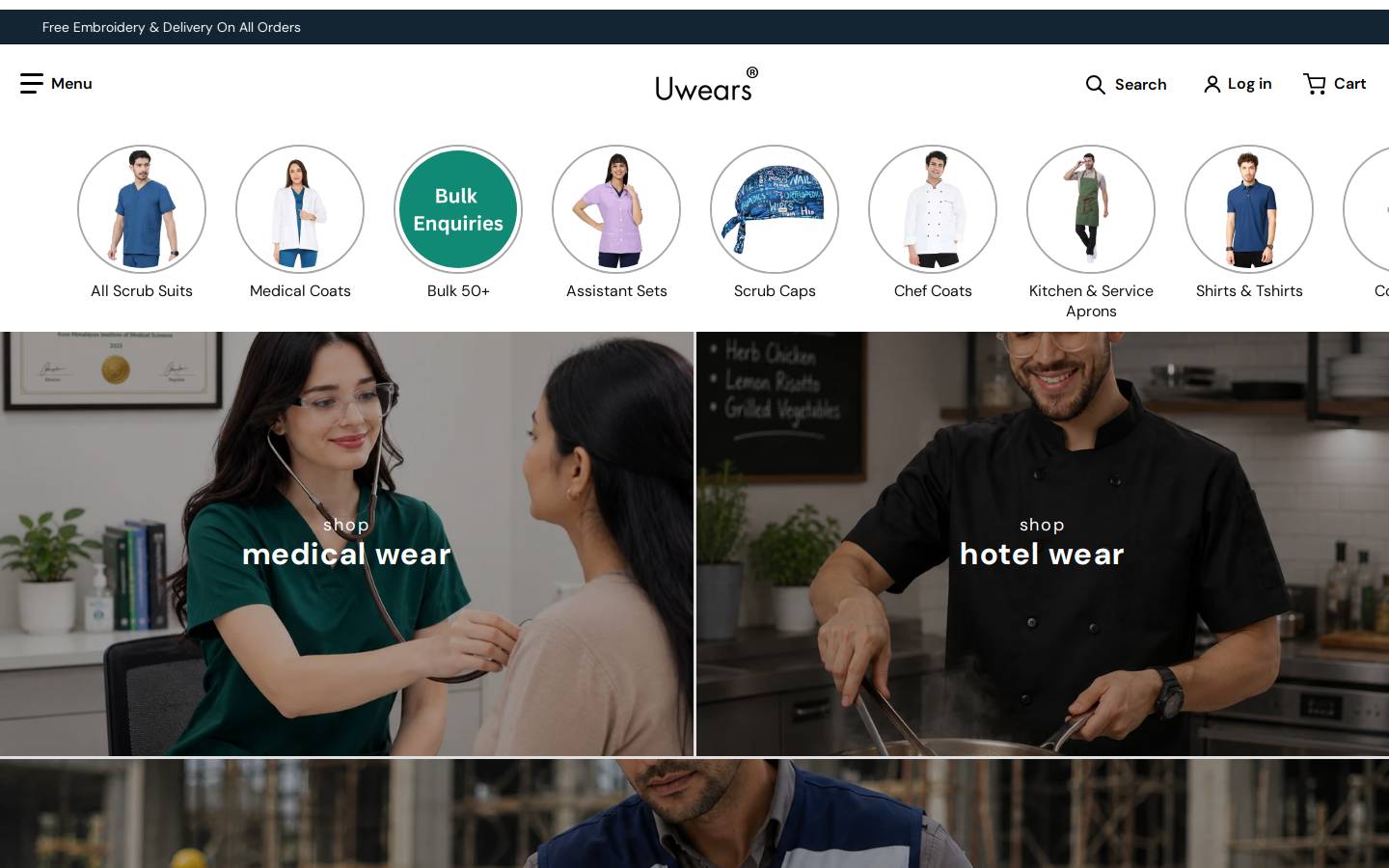Associated Uniforms  homepage screenshot