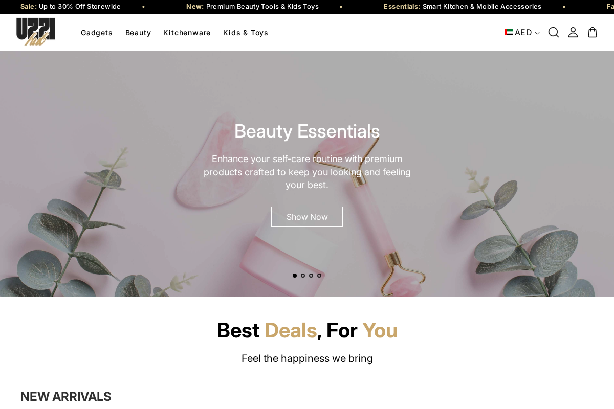 uzzihub.shop homepage screenshot
