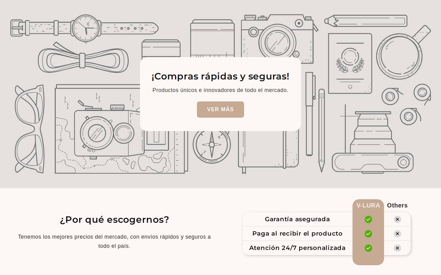 v-lura.store homepage screenshot