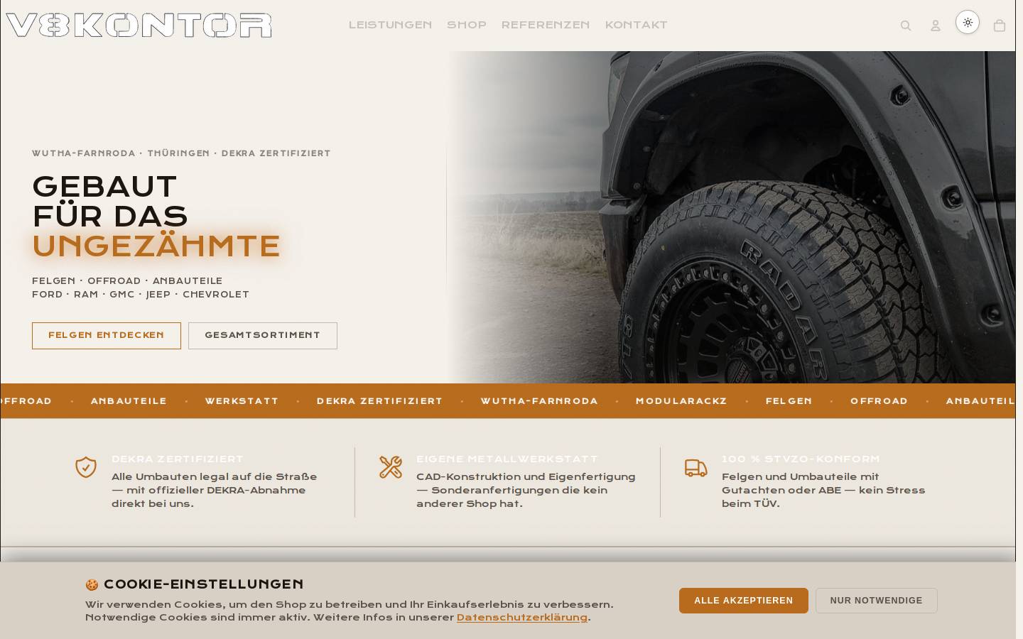 v8kontor.de homepage screenshot