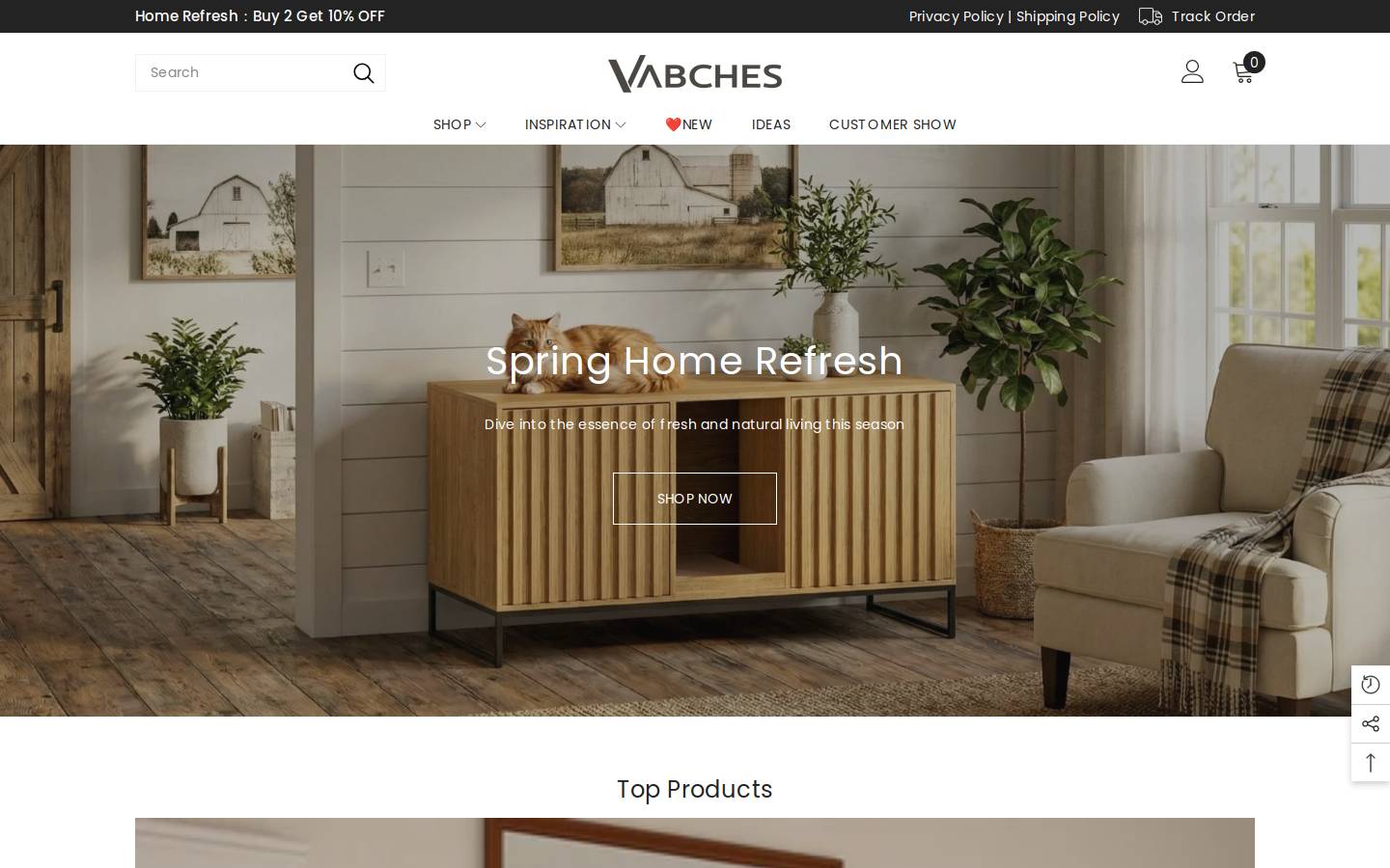 Vabches homepage screenshot