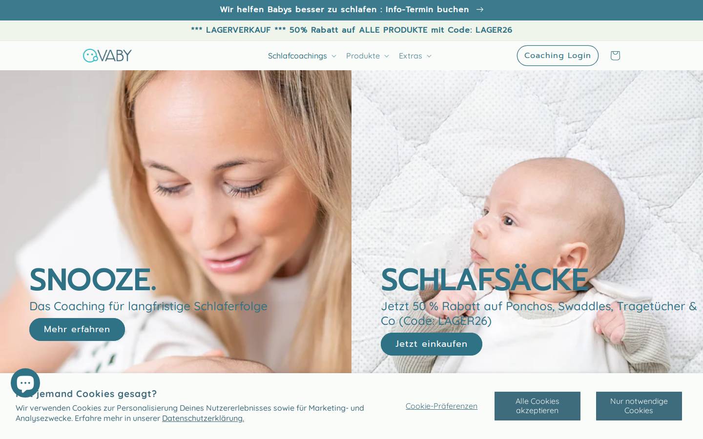 VABY homepage screenshot