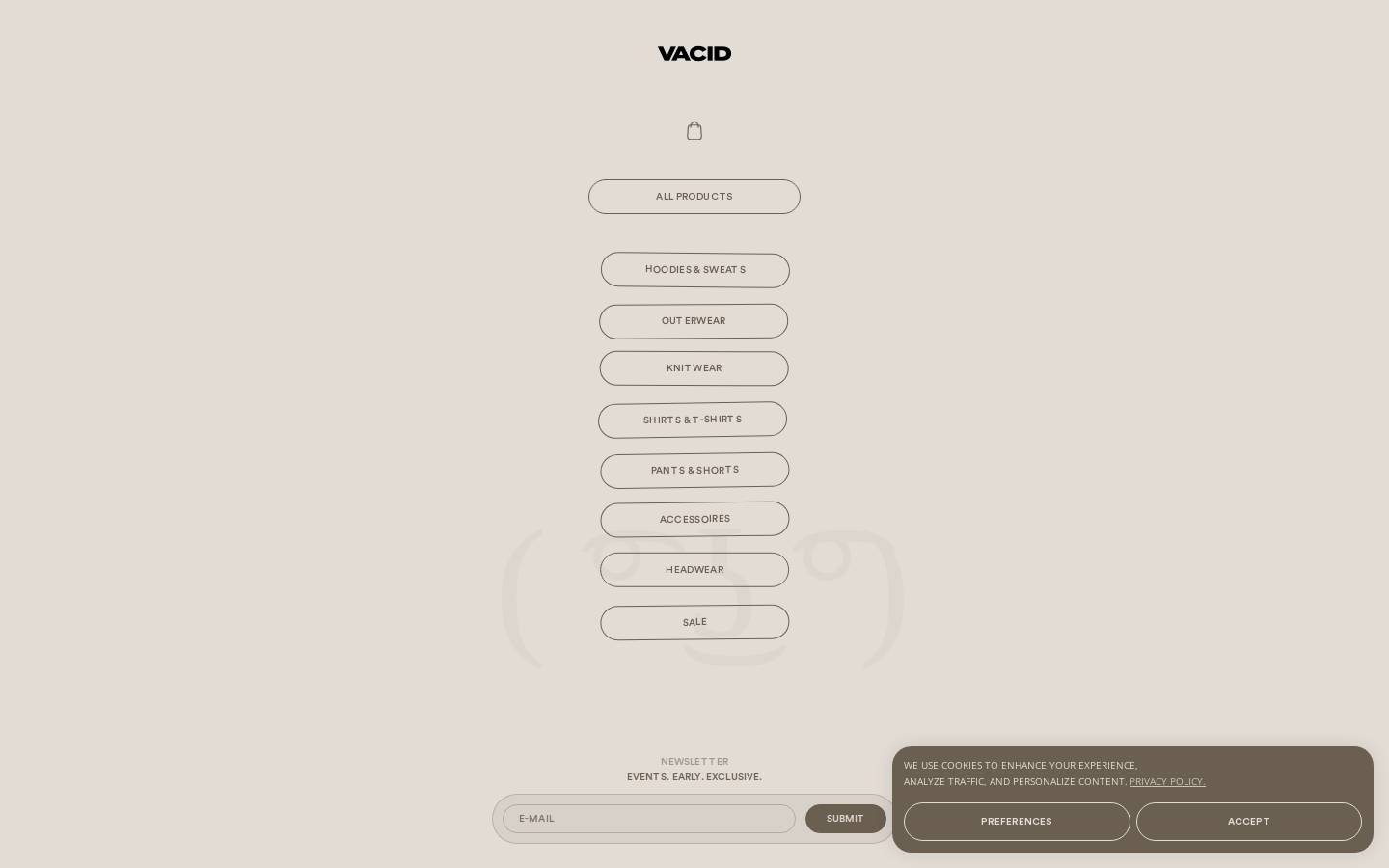 Vacid homepage screenshot