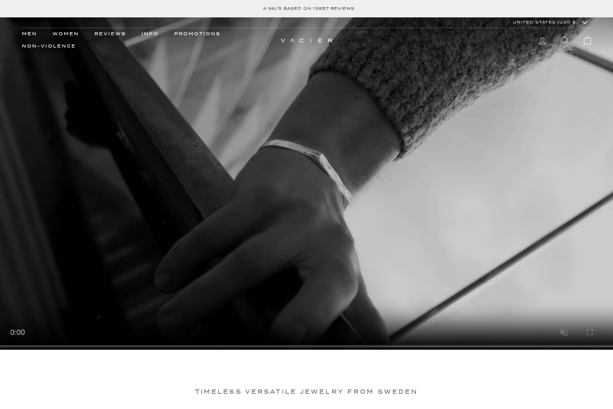 Vacier homepage screenshot