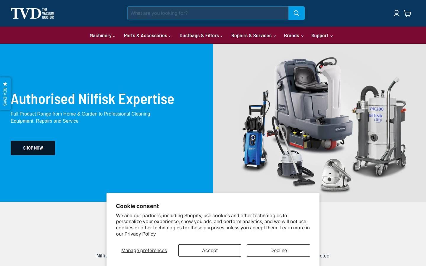 The Vacuum Doctor homepage screenshot