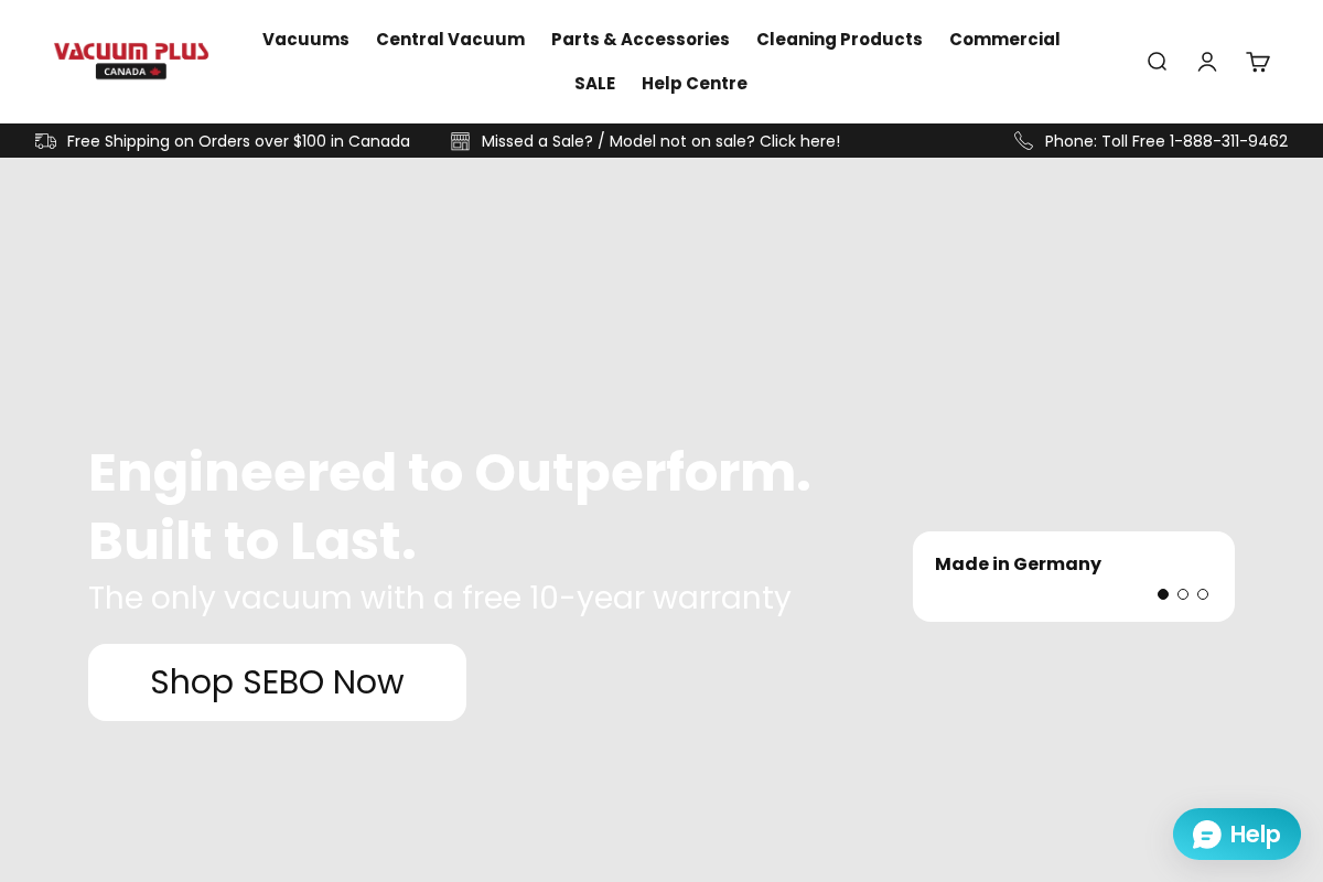 vacuumpluscanada.ca homepage screenshot