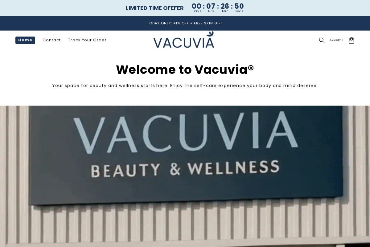Vacuvia homepage screenshot