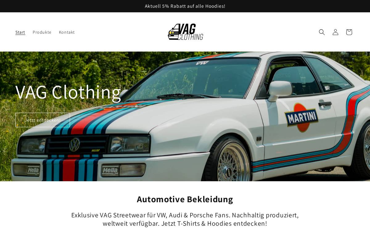 vag.clothing homepage screenshot