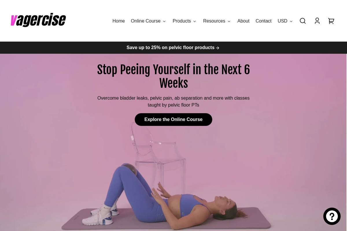 vagercise.com homepage screenshot