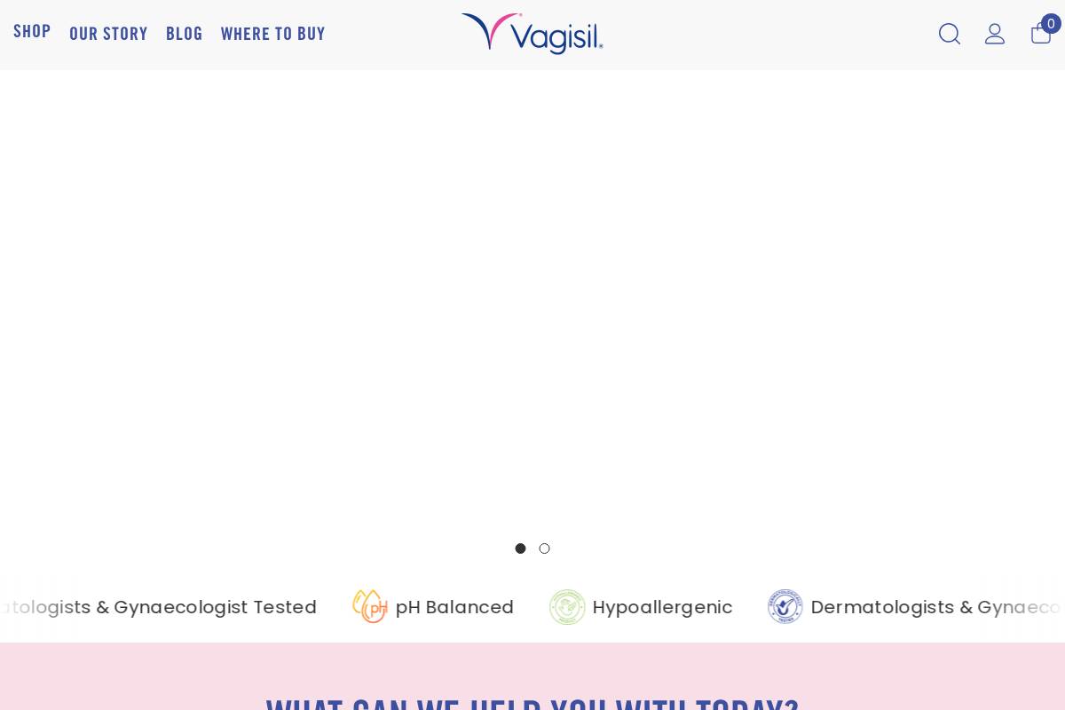 vagisil.com homepage screenshot