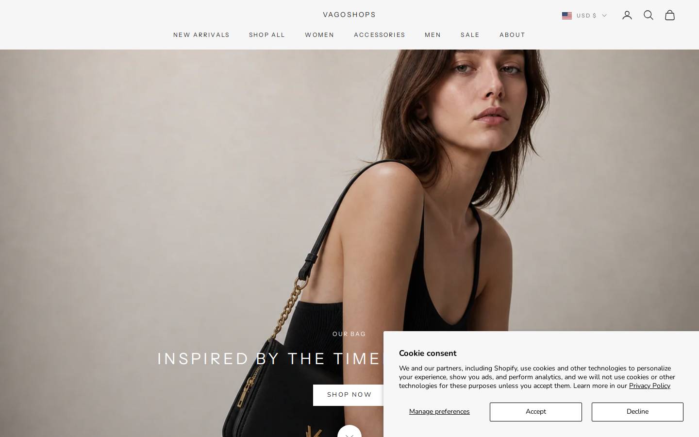 vagoshops.com homepage screenshot