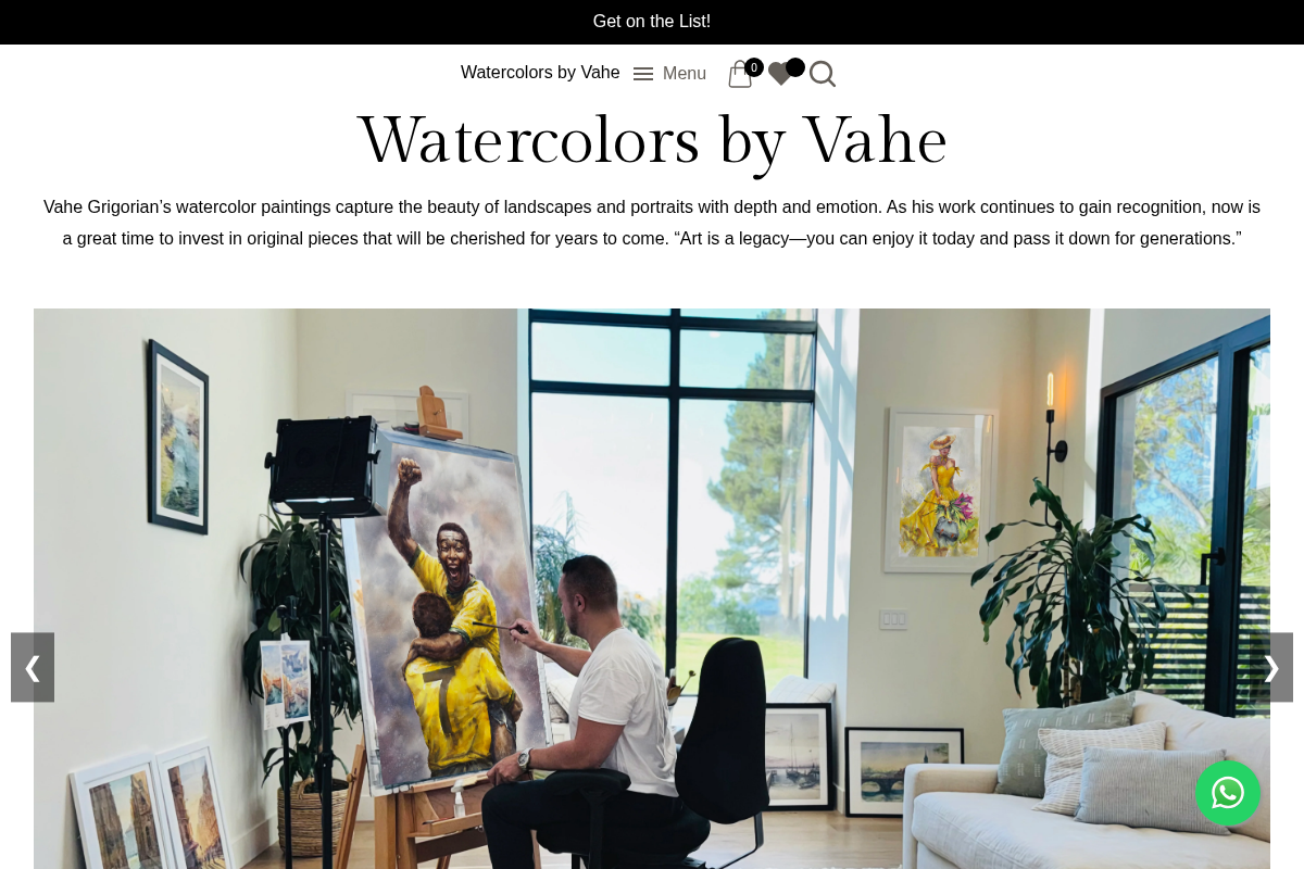 Watercolors by Vahe homepage screenshot