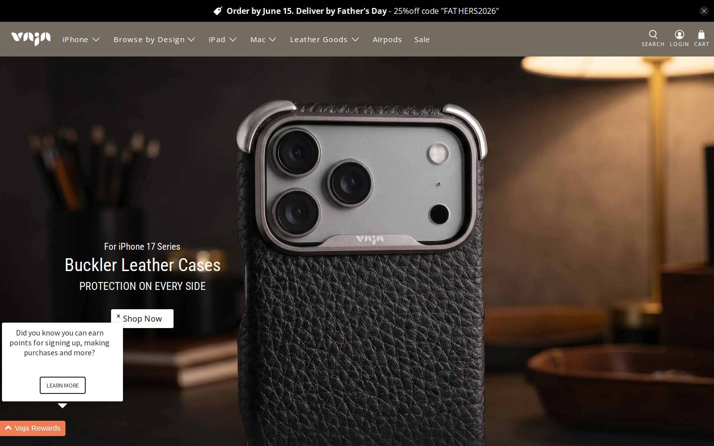 Vaja homepage screenshot