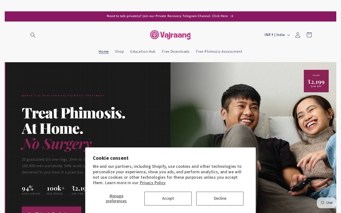 Vajraang homepage screenshot