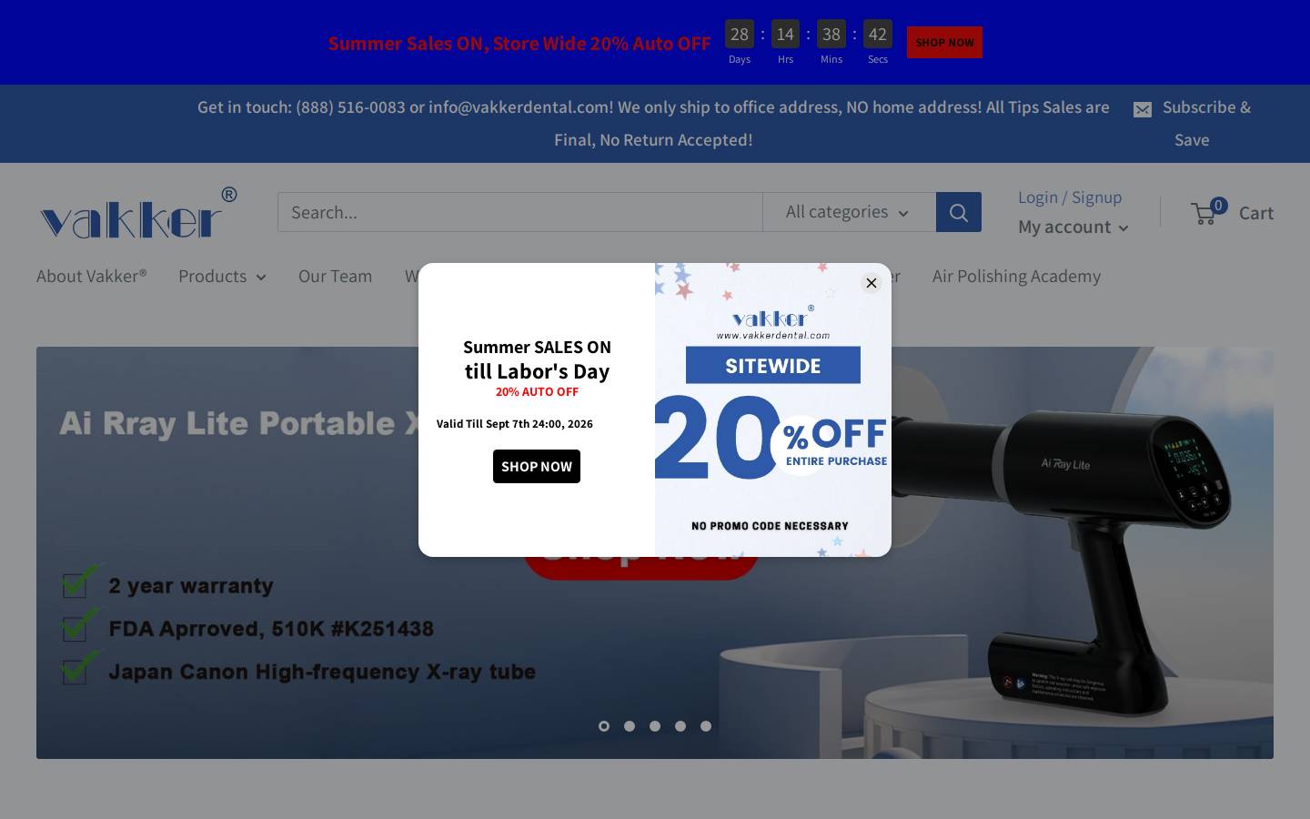 vakkerdental.com homepage screenshot