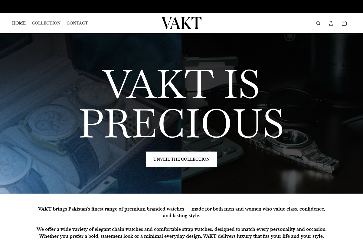 Vakt homepage screenshot