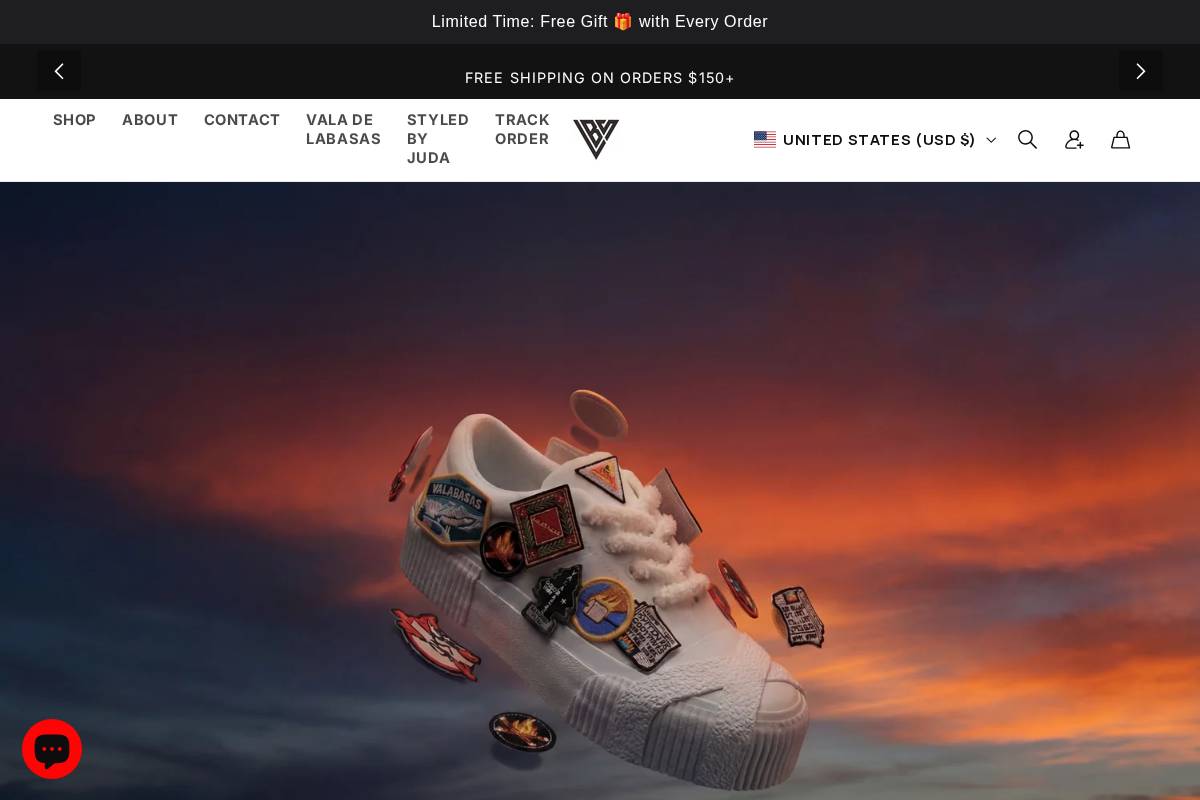 Valabasas homepage screenshot