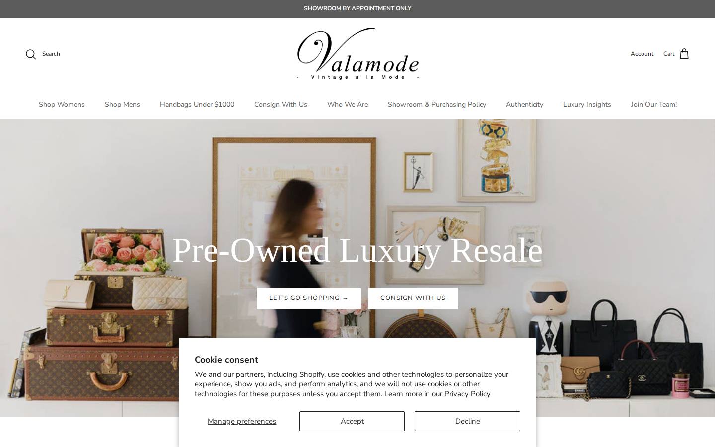 valamode.com homepage screenshot