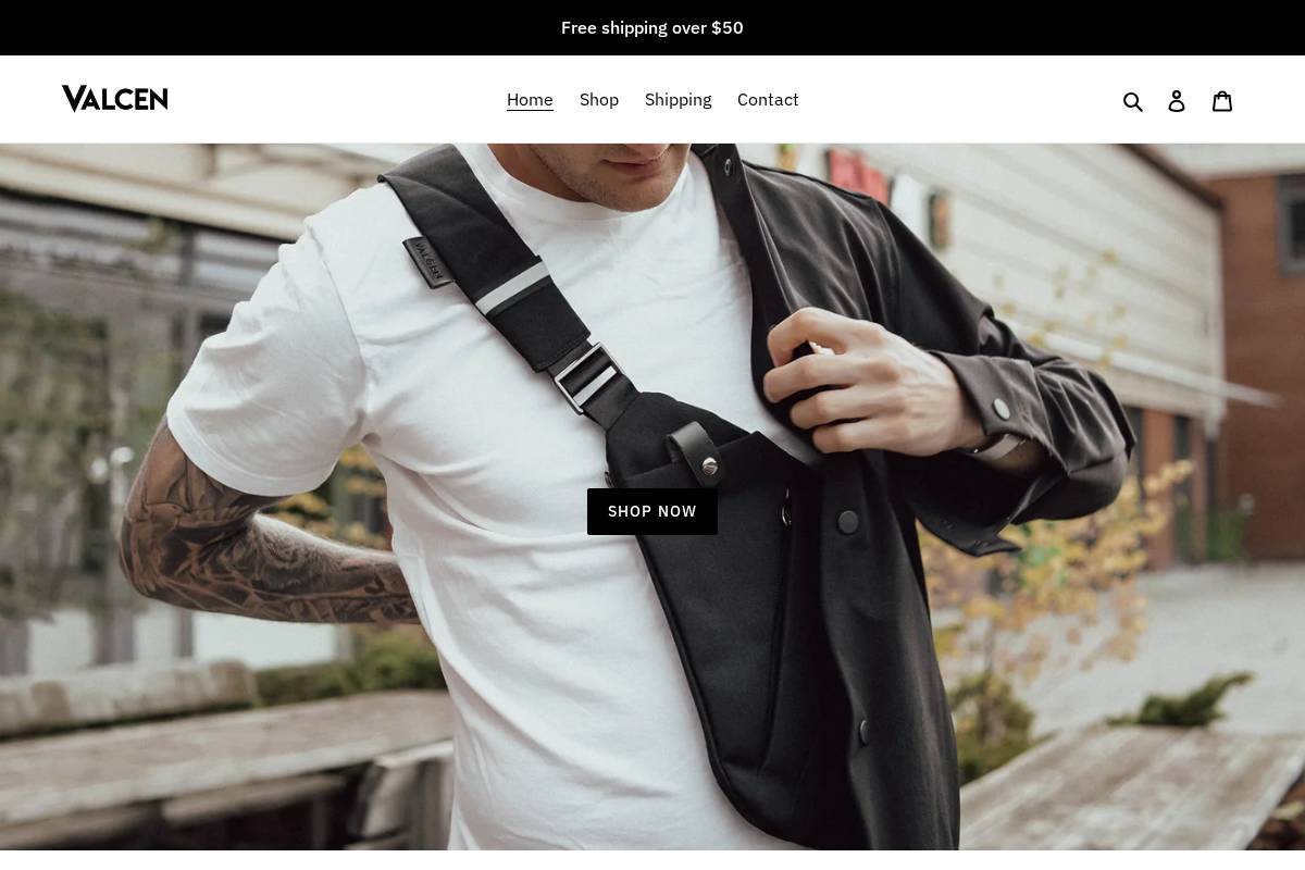Valcen homepage screenshot