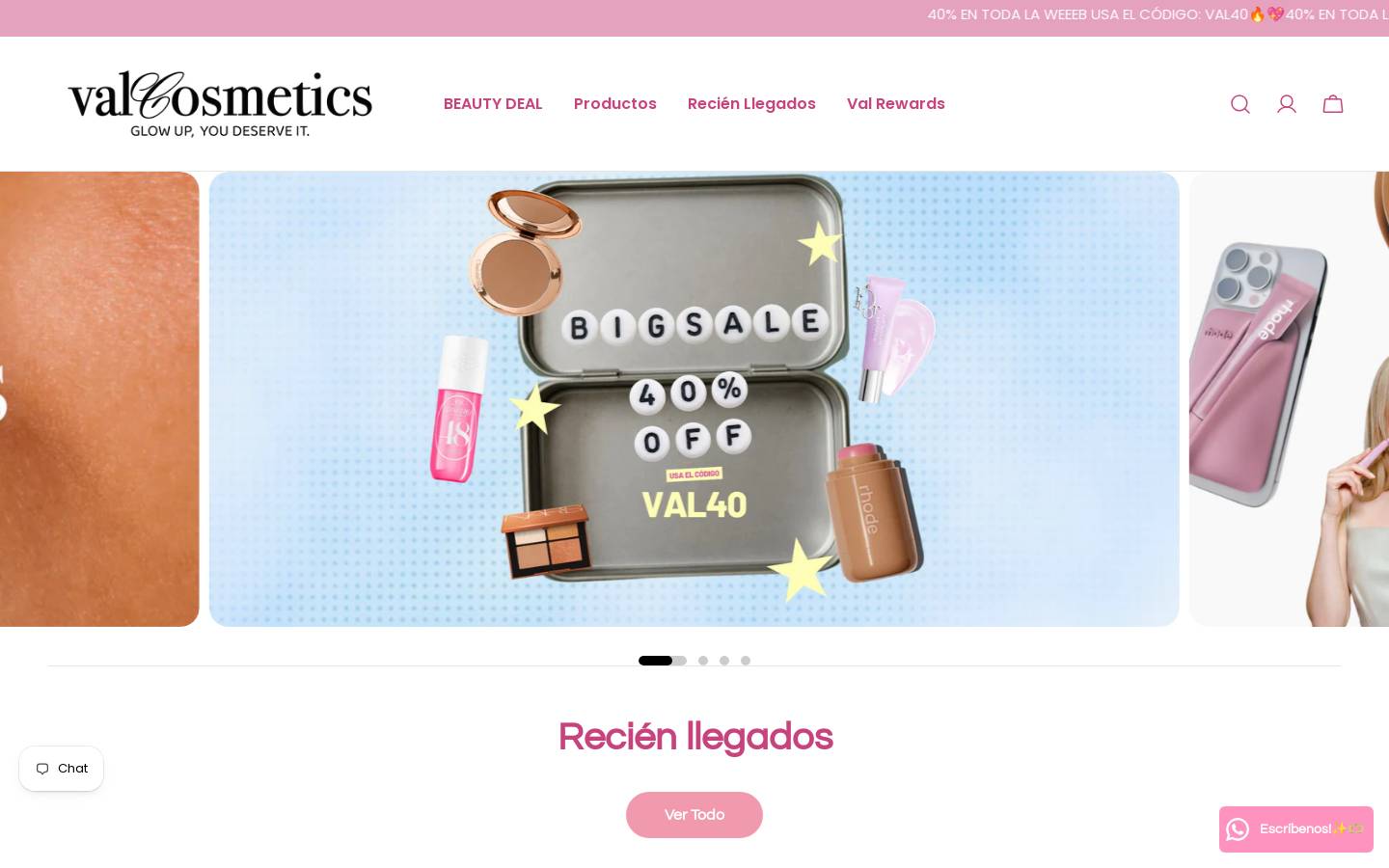 valcosmetics.mx homepage screenshot
