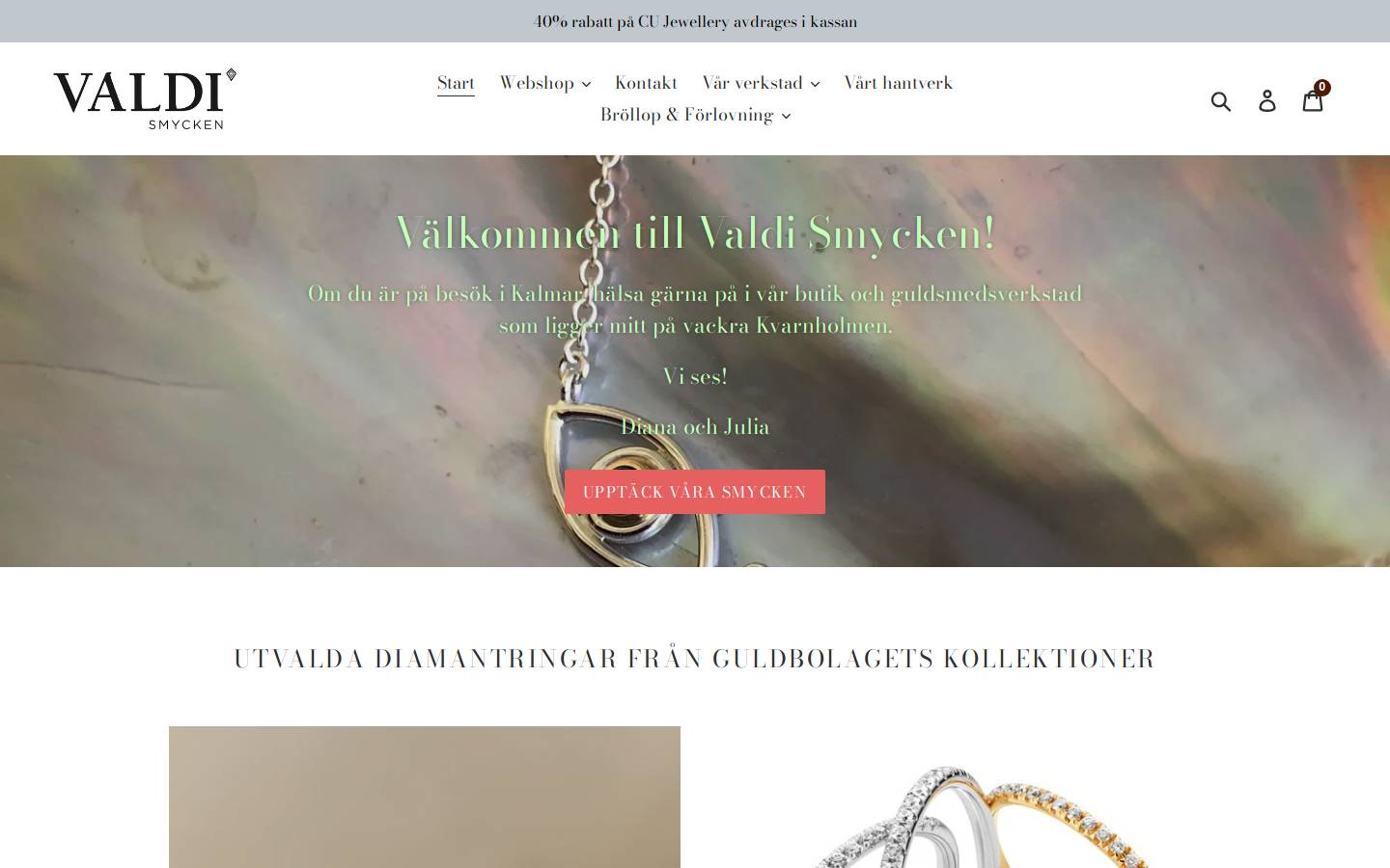 valdismycken.se homepage screenshot