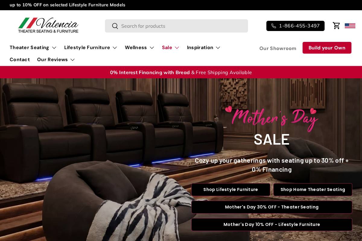 Valenciatheaterseating homepage screenshot