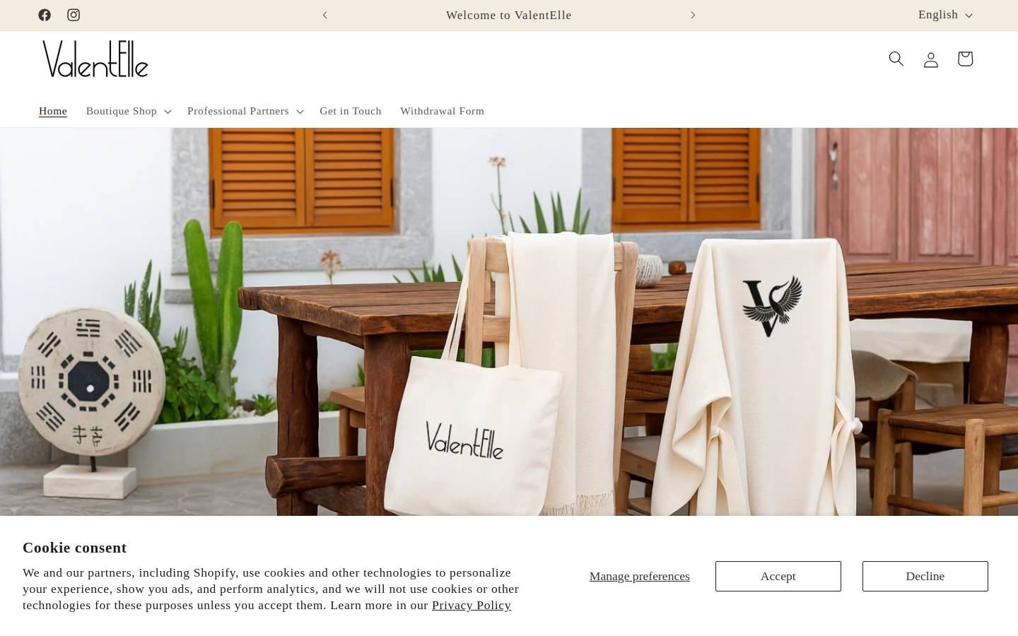 valentelle.com homepage screenshot
