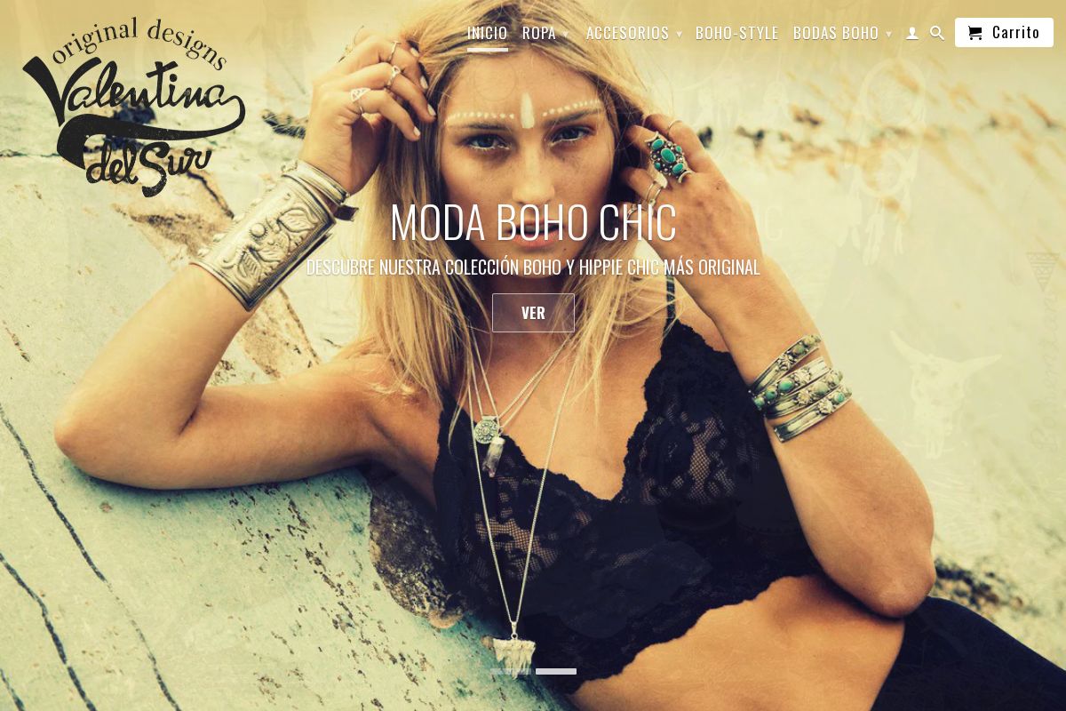 Valentina Del Sur homepage screenshot