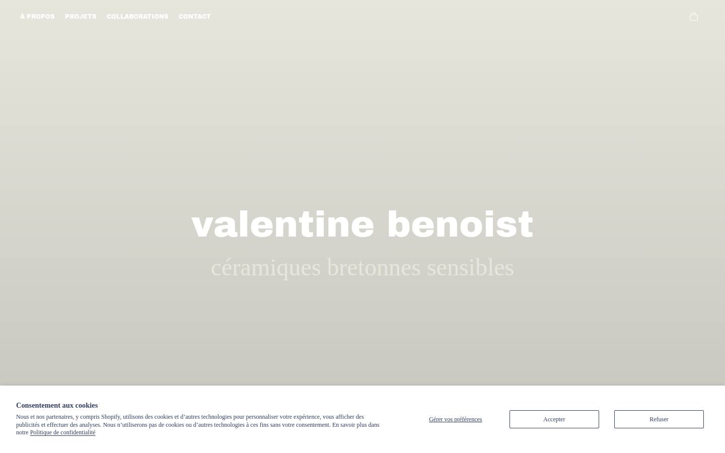 valentinebenoist.com homepage screenshot